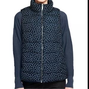 Tommy Hilfiger Navy Polka Dot Puffer Vest